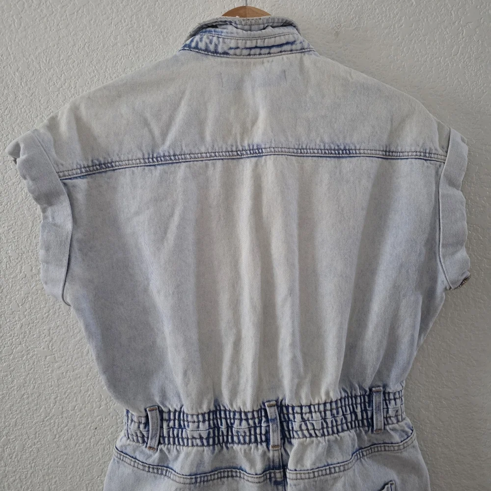Zara Denim Overalls Romper Light Blue wash M - Picture 12 of 14
